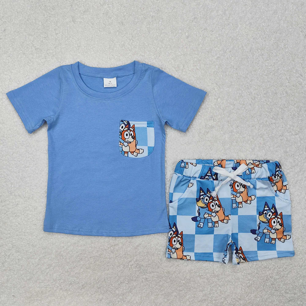 Blue Dog Shorts Set **PRE ORDER**