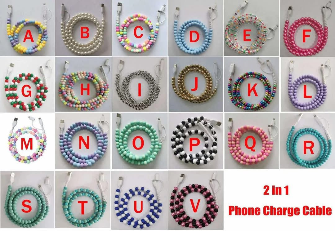 Beaded Phone Chargers **PRE ORDER**