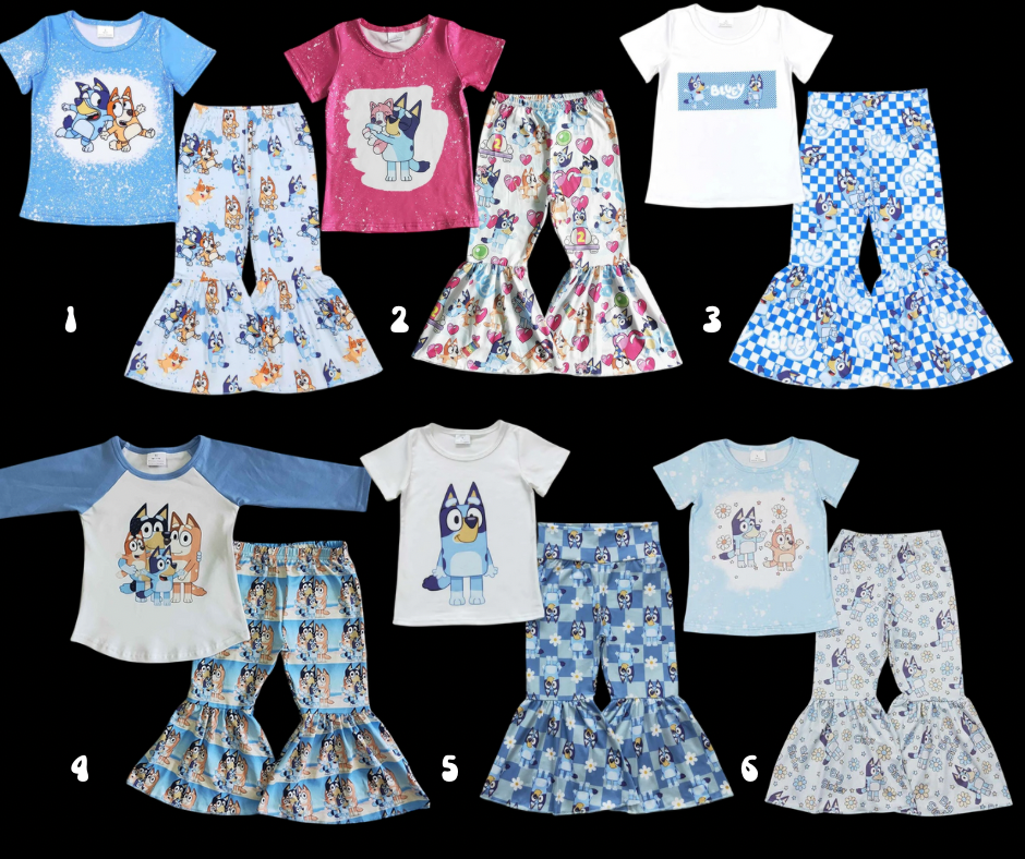 Blue Dog Bell Bottom Sets **PRE ORDER**