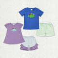Embroidered Dino Shorts Set