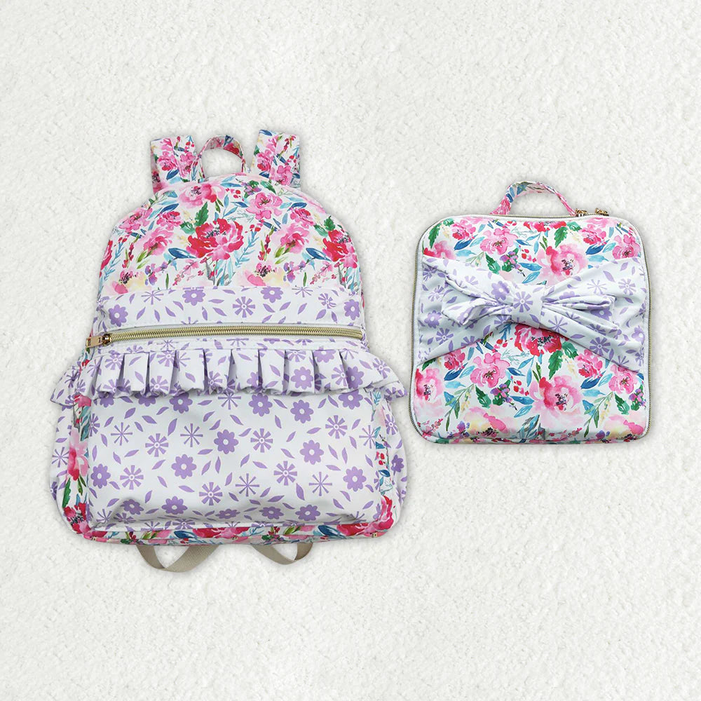 Girl’s Floral Backpack Set