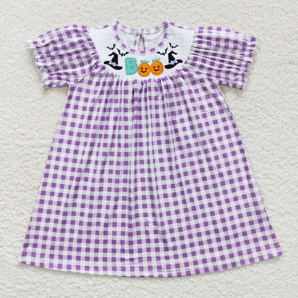 Embroidered Smocked Boo Dress