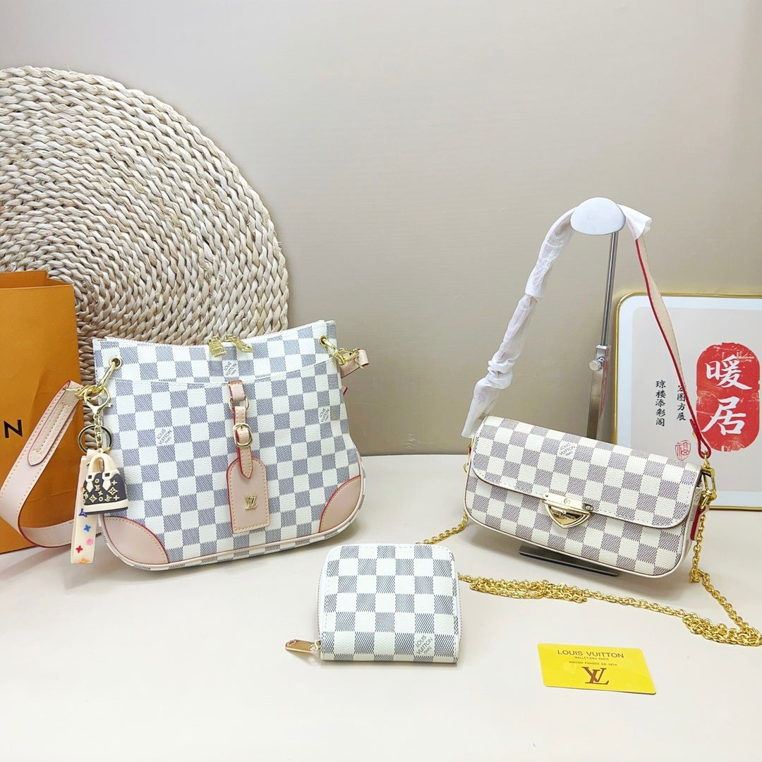 White Checkered Crossbody Set **PRE ORDER**